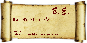 Bernfeld Ernő névjegykártya